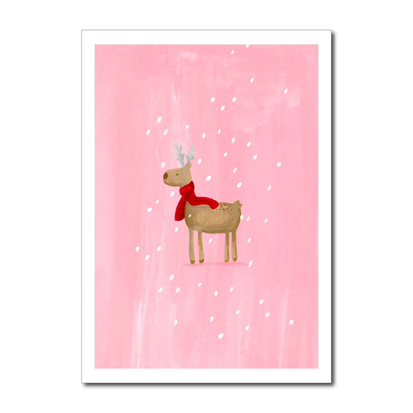 Pink Reindeer Print