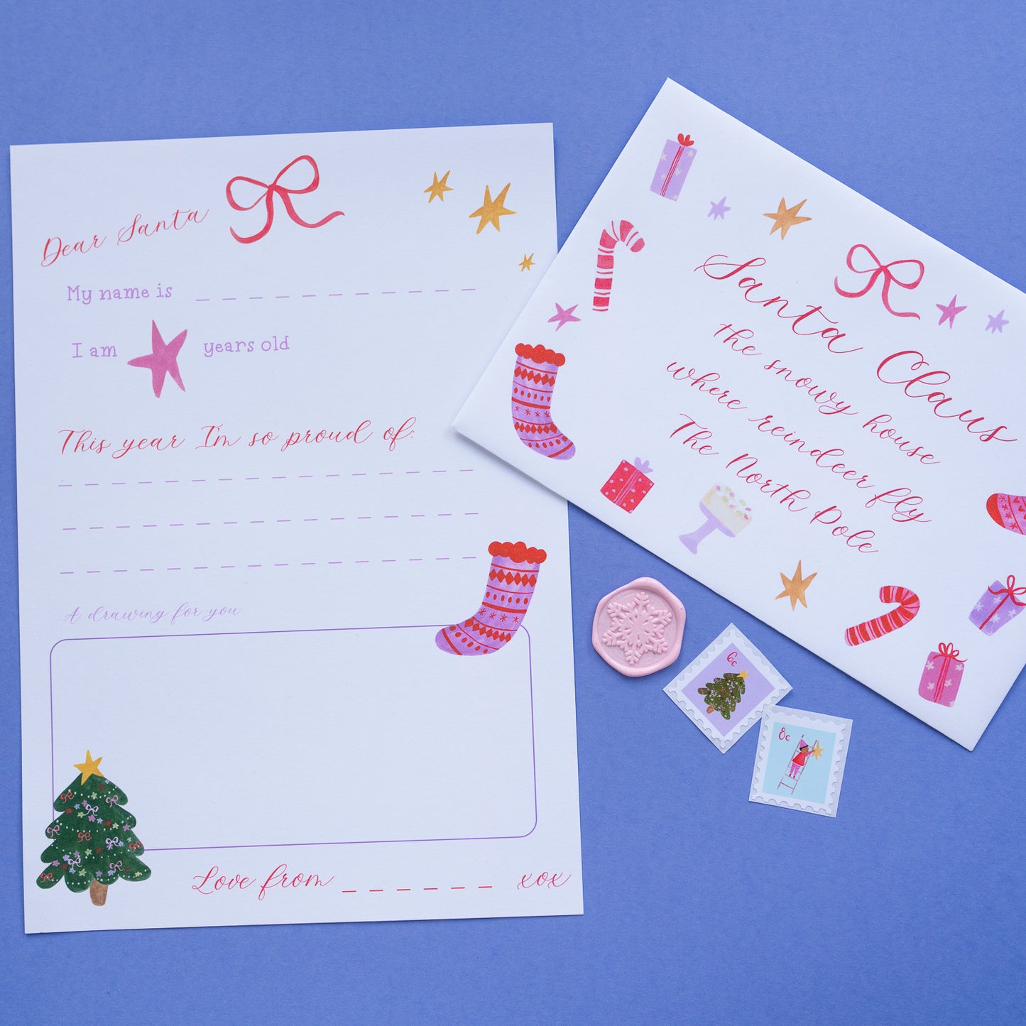 Santa letter writing set