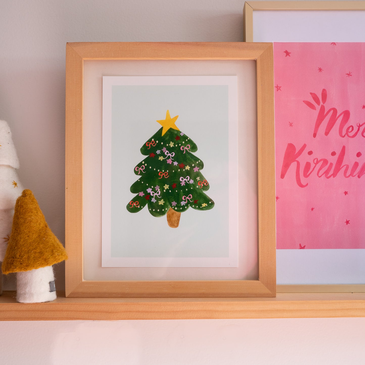 Bow Christmas tree print