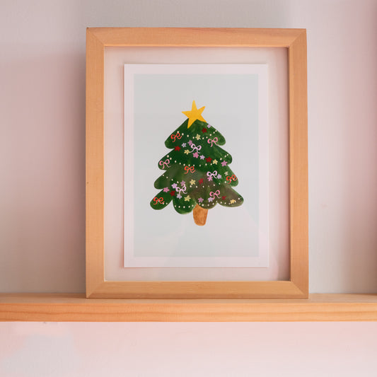 Bow Christmas tree print