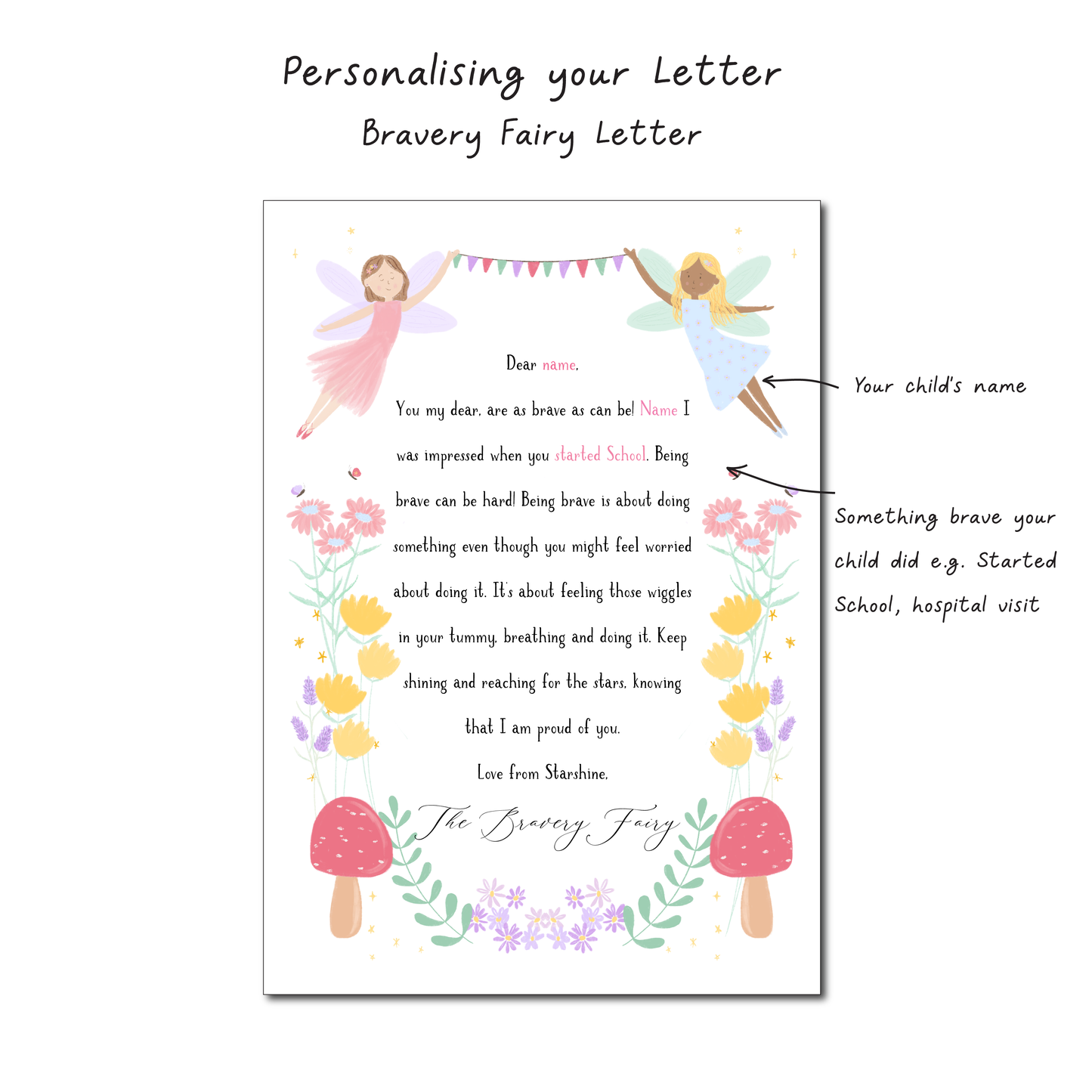 The Bravery Fairy letter