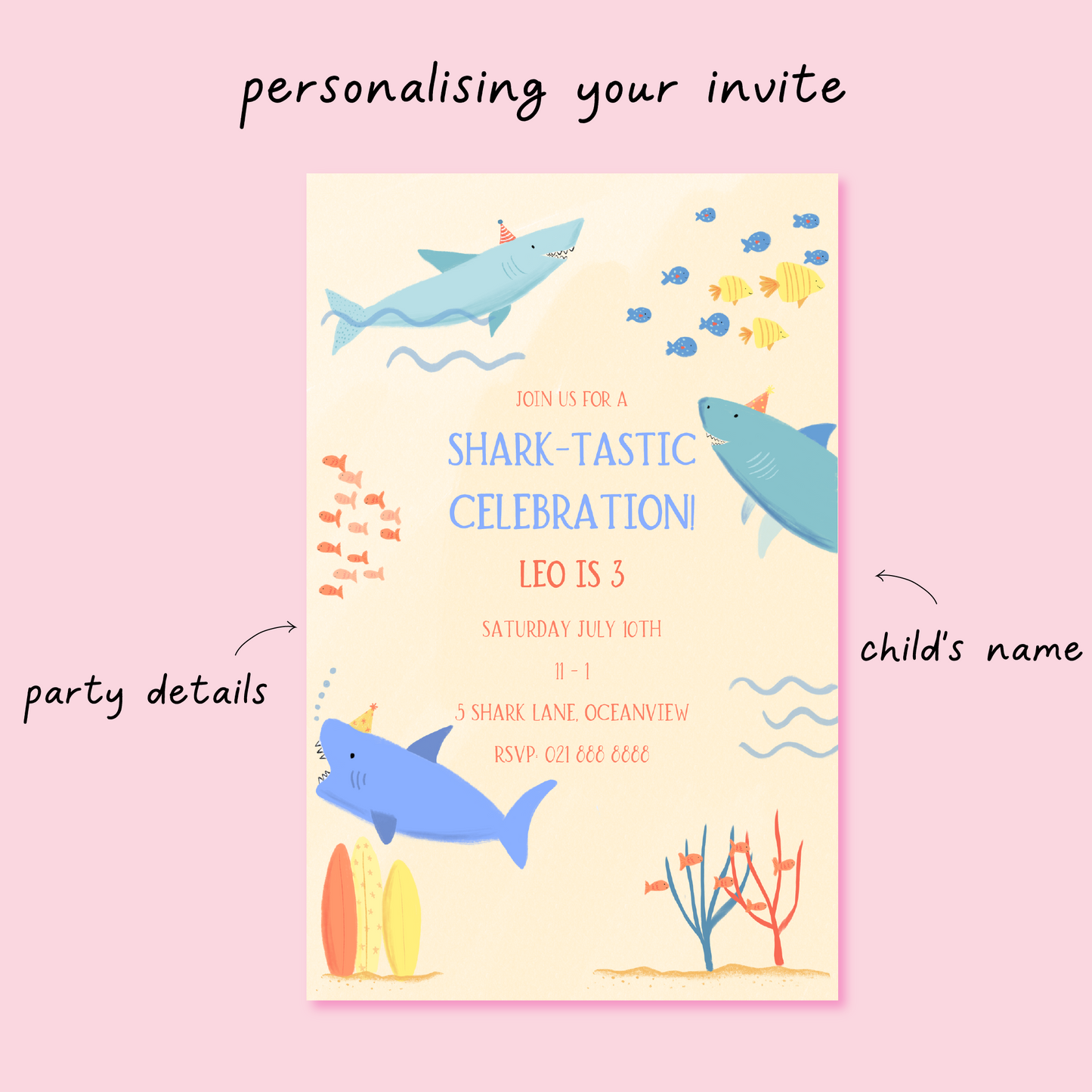 Shark-Tastic invite