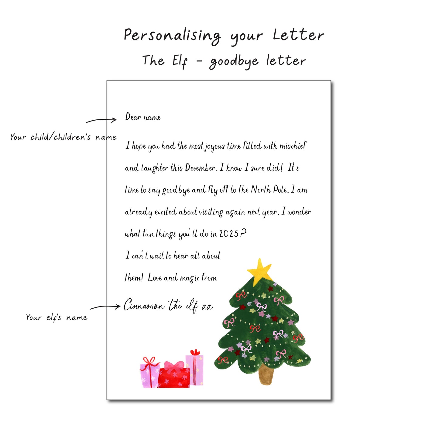 The Elf goodbye letter