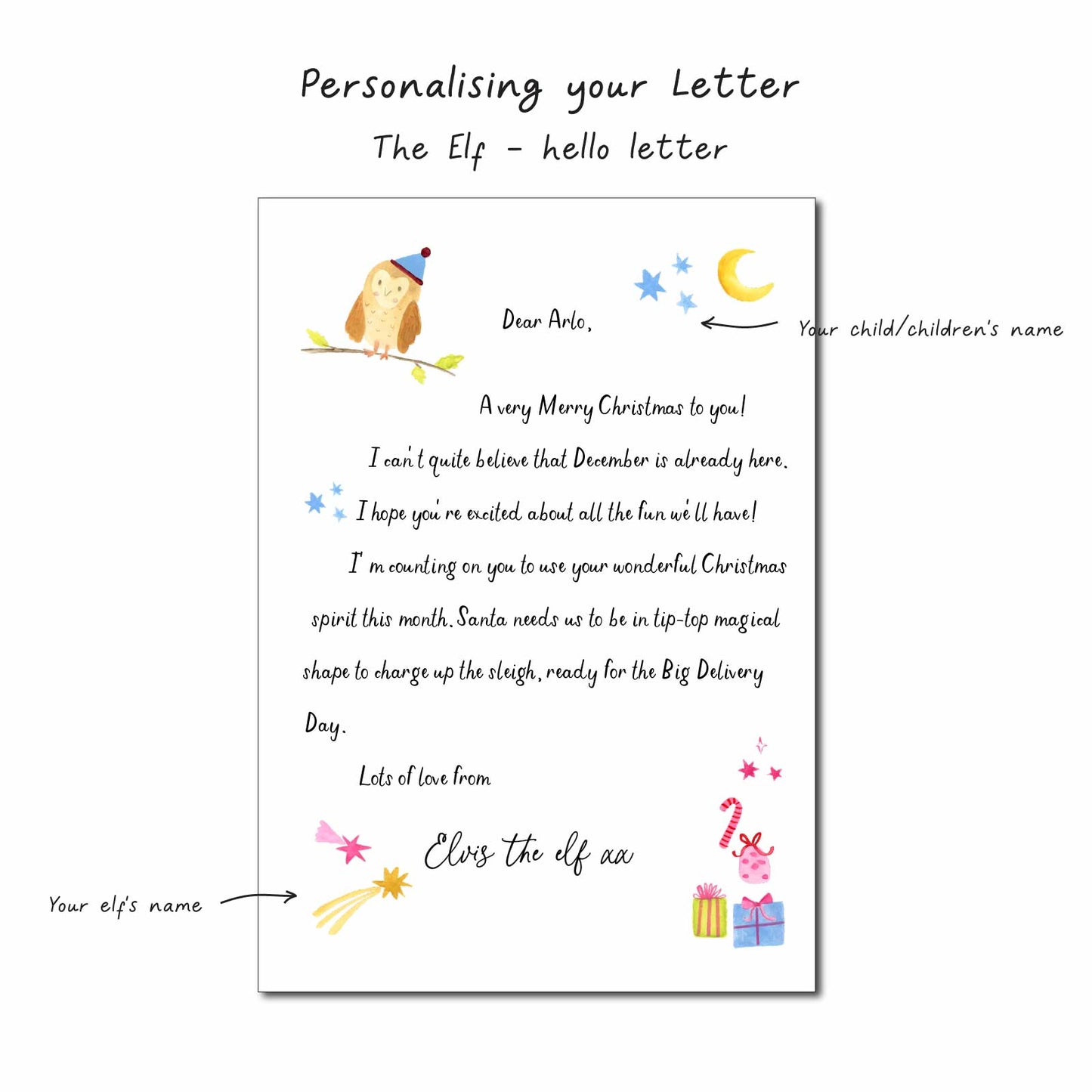 The Elf arrival letter