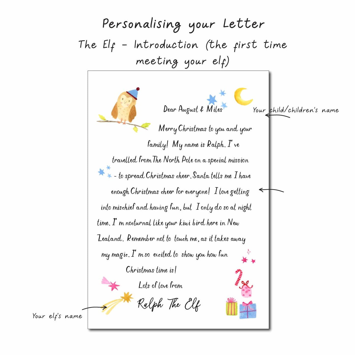 The Elf - first time introduction letter